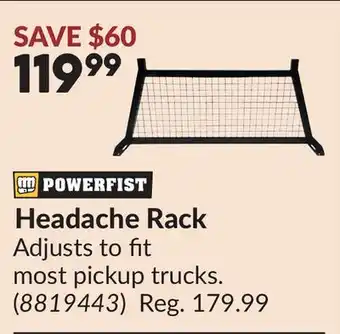 Princess Auto Headache Rack offer