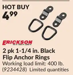 Princess Auto 2 pk 1-1/4 in. Black Flip Anchor Rings offer