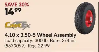 Princess Auto 4.10 x 3.50-5 Wheel Assembly offer