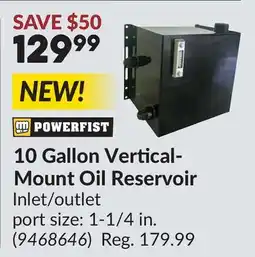 Princess Auto 10 Gallon Vertical- Mount Oil Reservoir offer