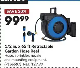 Princess Auto 1/2 in. x 65 ftRetractable Garden Hose Reel offer