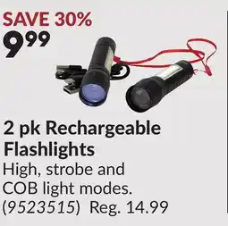 Princess Auto 2 pk Rechargeable Flashlights offer