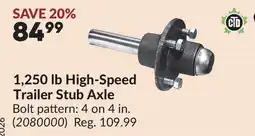 Princess Auto 1,250 lb High-Speed Trailer Stub Axle offer