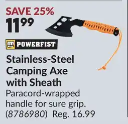 Princess Auto Stainless-Steel Camping Axe with Sheath offer