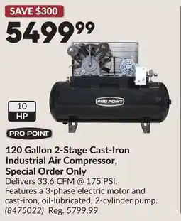 Princess Auto 120 Gallon 2-Stage Cast-Iron Industrial Air Compressor, Special Order Only offer