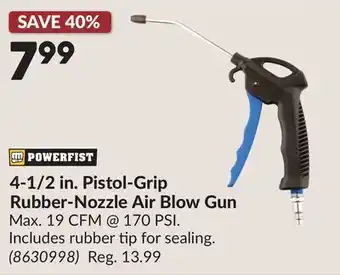 Princess Auto 4-1/2 in. Pistol-Grip Rubber-Nozzle Air Blow Gun offer