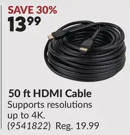 Princess Auto 50 ftHDMI Cable offer