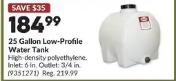 Princess Auto 25 Gallon Low-Profile Water Tank offer