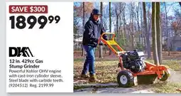 Princess Auto 12 in. 429cc Gas Stump Grinder offer