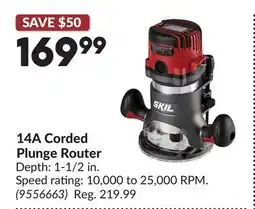 Princess Auto 14A Corded Plunge Router offer