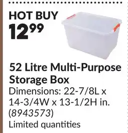 Princess Auto 52 Litre Multi-Purpose Storage Box offer