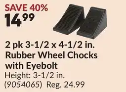 Princess Auto 2 pk 3-1/2 x 4-1/2 in. Rubber Wheel Chocks with Eyebolt offer