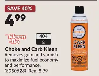 Princess Auto Choke and Carb Kleen offer