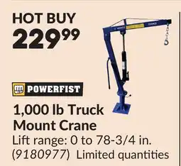 Princess Auto 1,000 lb Truck Mount Crane offer