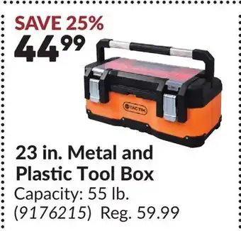 Princess Auto 23 in. Metal and Plastic Tool Box offer
