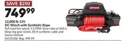 Princess Auto 12,000 lb 12V DC Winch with Synthetic Rope offer