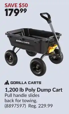 Princess Auto 1,200 lb Poly Dump Cart offer