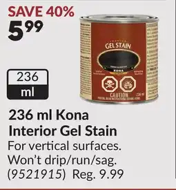 Princess Auto 236 ml Kona Interior Gel Stain offer
