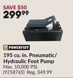 Princess Auto 195 cu. in. Pneumatic/ Hydraulic Foot Pump offer