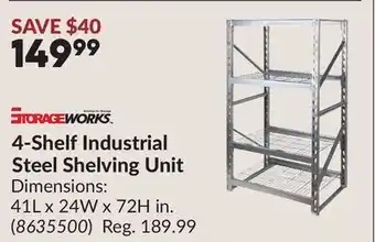 Princess Auto 4-Shelf Industrial Steel Shelving Unit offer