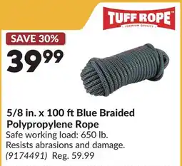 Princess Auto 5/8 in. x 100 ftBlue Braided Polypropylene Rope offer