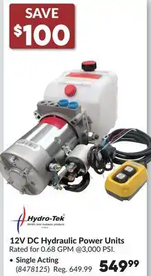 Princess Auto 12V DC Hydraulic Power Units offer