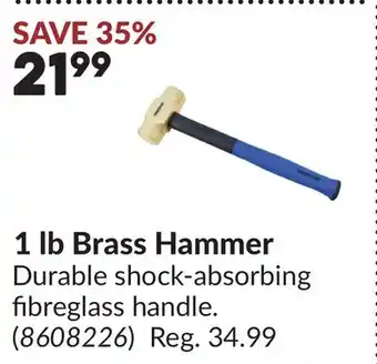 Princess Auto 1 lb Brass Hammer offer