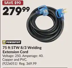Princess Auto 75 ftSTW 8/3 Welding Extension Cord offer