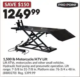 Princess Auto 1,500 lb Motorcycle/ATV Li offer