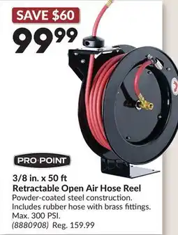 Princess Auto 3/8 in. x 50 Retractable Open Air Hose Reel offer