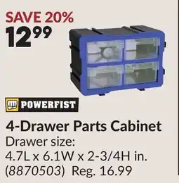 Princess Auto 4-Drawer Parts Cabinet offer