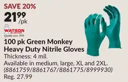 Princess Auto 100 pk Green Monkey Heavy Duty Nitrile Gloves offer