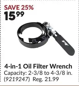 Princess Auto 4-in-1 Oil Filter Wrench offer