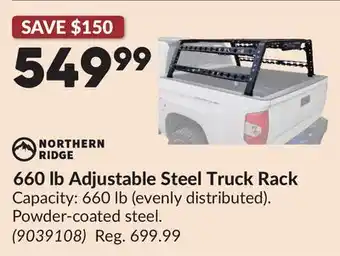 Princess Auto 660 lb Adjustable Steel Truck Rack offer