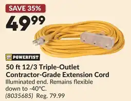 Princess Auto 50 ft12/3 Triple-Outlet Contractor-Grade Extension Cord offer