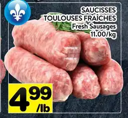 Supermarché PA SAUCISSES TOULOUSES FRAÎCHES / Fresh Sausages offer
