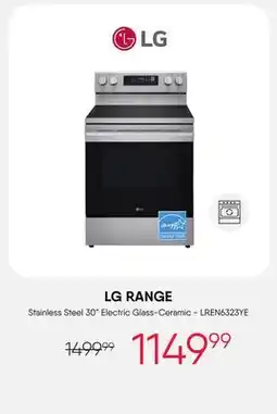 Meubles RD Range LG - Stainless Steel 30 Electric Glass-Ceramic - LREN6323YE offer