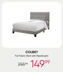 Meubles RD Colbey - Full Linen Bed with Headboard (54) - Monarch offer