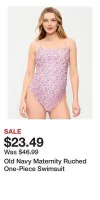 Old Navy Old Navy Maternity Ruched One-Piece Swimsuit offer