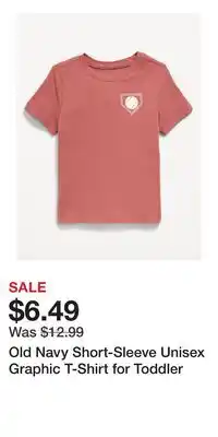 Old Navy Old Navy Short-Sleeve Unisex Graphic T-Shirt for Toddler offer