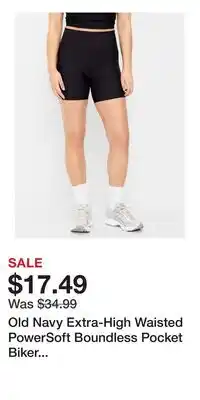 Old Navy Old Navy Extra-High Waisted PowerSoft Boundless Pocket Biker Shorts-- 6-inch inseam - No Front Seam offer
