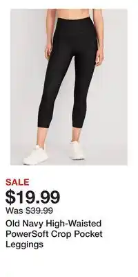Old Navy Old Navy High-Waisted PowerSoft Crop Pocket Leggings offer