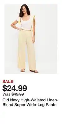 Old Navy Old Navy High-Waisted Linen-Blend Super Wide-Leg Pants offer