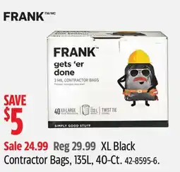 Canadian Tire Frank XL Black Contractor Bags, 135L, 40-Ct offer