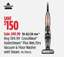 Canadian Tire BISSELL CrossWave HydroSteam Plus Wet/Dry Vacuum & Floor Washer with Steam offer
