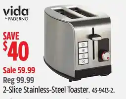 Canadian Tire Vida 2-Slice Stainless-Steel Toaster offer
