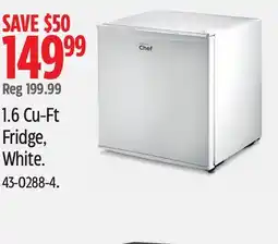 Canadian Tire 1.6 Cu-Ft Fridge White offer