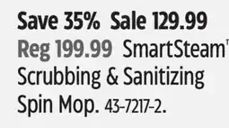 Canadian Tire BISSELL SmartSteam Scrubbing & Sanitizing Spin Mop offer