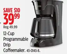 Canadian Tire Black & Decker 12-Cup Programmable Drip Coffeemaker offer