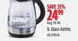 Canadian Tire MASTER 1L Glass Kettle offer